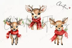 Watercolor Christmas reindeer Clipart | Christmas Clipart Product Image 3