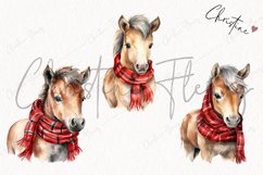 Watercolor Christmas Horses Clipart | Christmas Clipart Product Image 3