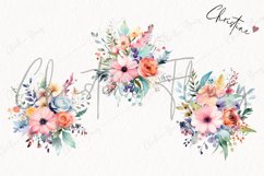 Watercolor Ditsy Floral Arrangement Clipart | Spring Clipart Product Image 3