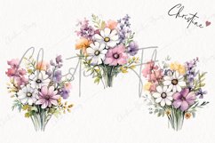 Watercolor Ditsy Floral White Daisy Clipart | Spring Clipart Product Image 3