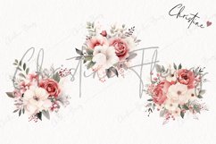Dusty Rose Flowers Clipart | Spring PNG Product Image 3