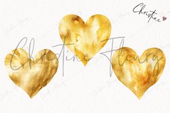 Watercolor Gold Heart PNG | Valentine&#039;s Day Clipart Product Image 3