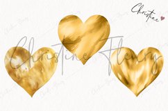 Watercolor Gold Heart PNG | Valentine&#039;s Day Clipart Product Image 3