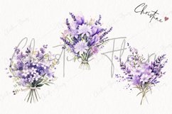 Watercolor Lavender Flower Bouquet | Spring PNG Product Image 3