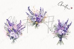 Watercolor Lavender Flower Bouquet | Spring PNG Product Image 3