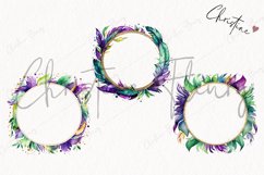 Watercolor Mardi Gras Wreaths PNG | Mardi Gras Clipart Product Image 3