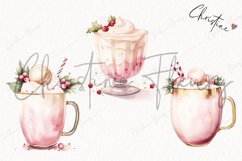 Watercolor Pink Eggnog Clipart | Christmas Clipart Product Image 3