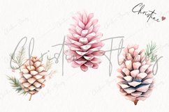 Watercolor Pink Pinecones Clipart | Christmas Clipart Product Image 3