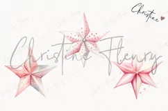 Watercolor Pink Stars Clipart | Christmas Clipart Product Image 3