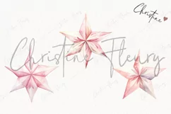 Watercolor Pink Stars Clipart | Christmas Clipart Product Image 3