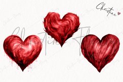 Watercolor Red Heart PNG | Valentine's Day Clipart Product Image 3