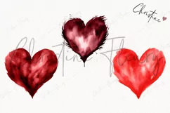Watercolor Red Heart PNG | Valentine's Day Clipart Product Image 3