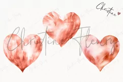 Watercolor Rose Gold Heart PNG | Valentine's Day Clipart Product Image 3