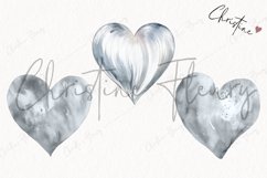 Watercolor Silver Heart PNG | Valentine&#039;s Day Clipart Product Image 3