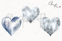 Watercolor Silver Heart PNG | Valentine&#039;s Day Clipart Product Image 3