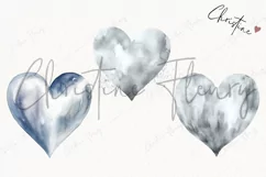 Watercolor Silver Heart PNG | Valentine's Day Clipart Product Image 3