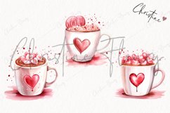 Watercolor Valentines Coffee PNG | Valentine&#039;s Day Clipart Product Image 3