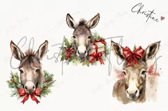 Vintage Festive Donkeys Clipart | Christmas Clipart Product Image 3