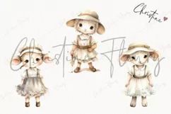 Watercolor Cute Farm Lambs Clipart | Spring PNG Product Image 3
