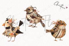 Vintage Patchwork Birds PNG | Vintage PNG Product Image 3