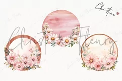 Pink Floral Round Sign PNG | Spring PNG Product Image 3