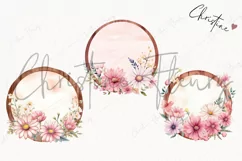 Pink Floral Round Sign PNG | Spring PNG Product Image 3