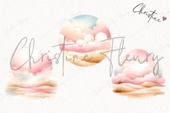 Watercolor Pink Landscape Background PNG | Summer PNG Product Image 3