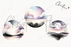 Watercolor Purple Scene PNG | Summer PNG Product Image 3