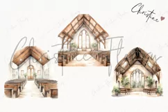 Watercolor Rustic Church PNG | Christian PNG Product Image 3