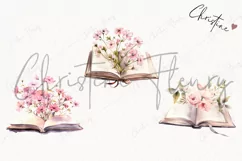 Watercolor Flower Books PNG | Reading PNG Product Image 3
