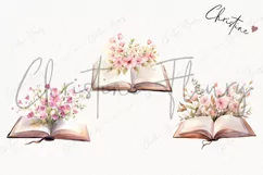Watercolor Flower Books PNG | Reading PNG Product Image 3