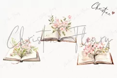 Watercolor Flower Books PNG | Reading PNG Product Image 3
