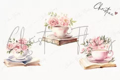 Watercolor Teacup Books PNG | Reading PNG Product Image 3