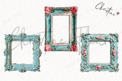 Teal Shabby Chic Frame Overlay | Cottage PNG Product Image 3