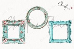 Teal Shabby Chic Frame Overlay | Cottage PNG Product Image 3