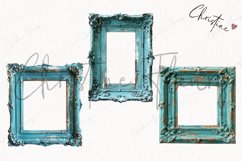Teal Shabby Chic Frame Overlay | Cottage PNG Product Image 3