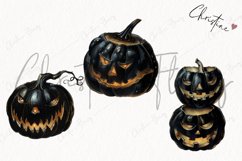 Vintage Black Jack O Lanterns | Halloween PNG Product Image 3