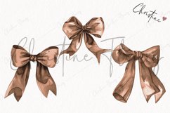 Watercolor Brown Coquette Bows | Football PNG Product Image 3