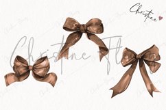 Watercolor Brown Coquette Bows | Football PNG Product Image 3