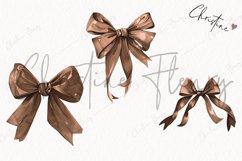 Watercolor Brown Coquette Bows | Football PNG Product Image 3
