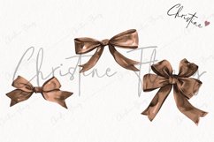 Watercolor Brown Coquette Bows | Football PNG Product Image 3