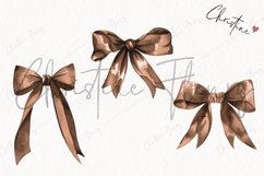 Watercolor Brown Coquette Bows | Football PNG Product Image 3