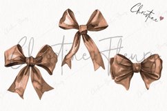Watercolor Brown Coquette Bows | Football PNG Product Image 3