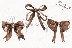 Watercolor Brown Coquette Bows | Football PNG Product Image 3