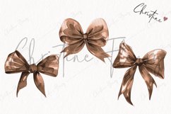 Watercolor Brown Coquette Bows | Football PNG Product Image 3