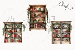 Watercolor Christmas Bookcases Clipart | Christmas Clipart Product Image 3