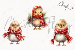 Watercolor Christmas Chicks Clipart | Christmas Clipart Product Image 3