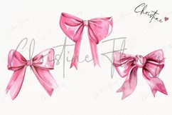 Watercolor Pink Coquette Bows PNG | Coquette PNG Product Image 3