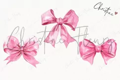 Watercolor Pink Coquette Bows PNG | Coquette PNG Product Image 3