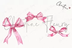 Watercolor Pink Coquette Bows PNG | Coquette PNG Product Image 3